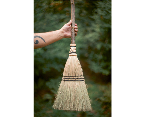 Kitchen Broom - Natural - Rustic Broom, Wedding Gift, Housewarming, Straw Broom, Folk Art,  Home Decor, Rustic Wall Decor