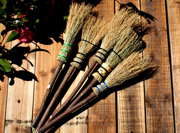 Altar Broom - Natural - Ceremonial Witch Besom, Enchanted Whisk Broom, Magical Tool, Halloween, Broom Corn, Miniature Broom