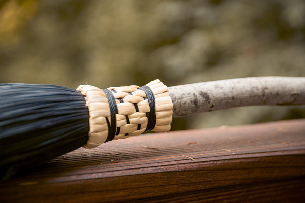 Besom Broom - Black - Handmade Ceremonial Broom, Handfasting, Wedding, Housewarming, Cleansing Ritual, Witch Broomstick