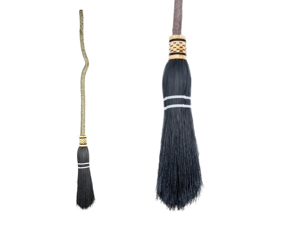 Besom Broom - Black - Handmade Ceremonial Broom, Handfasting, Wedding, Housewarming, Cleansing Ritual, Witch Broomstick