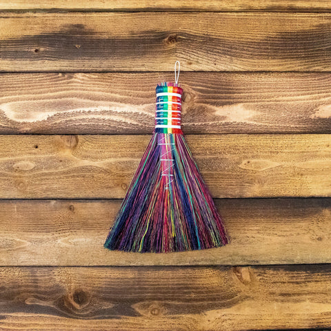 Hawktail Whisk Broom - Rainbow - Handmade Broom, Natural, Vintage, Traditional, Rustic, Housewarming Gift, Wedding Gift, Home Decor
