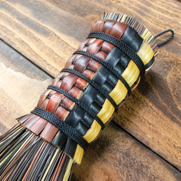 Whisk Broom - Brown Mixed - Hand Broom, Functional Art, Rustic Hand Broom, Vintage Whisk, Rustic Wall Decor, Ceremonial Broom