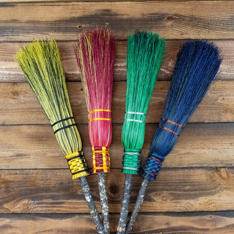Wizard Broom - ADULT SIZE - House Colors - Broomsticks, Magic Flying Broom, Wizarding Cosplay, Pottery Broom, Wizard Costume