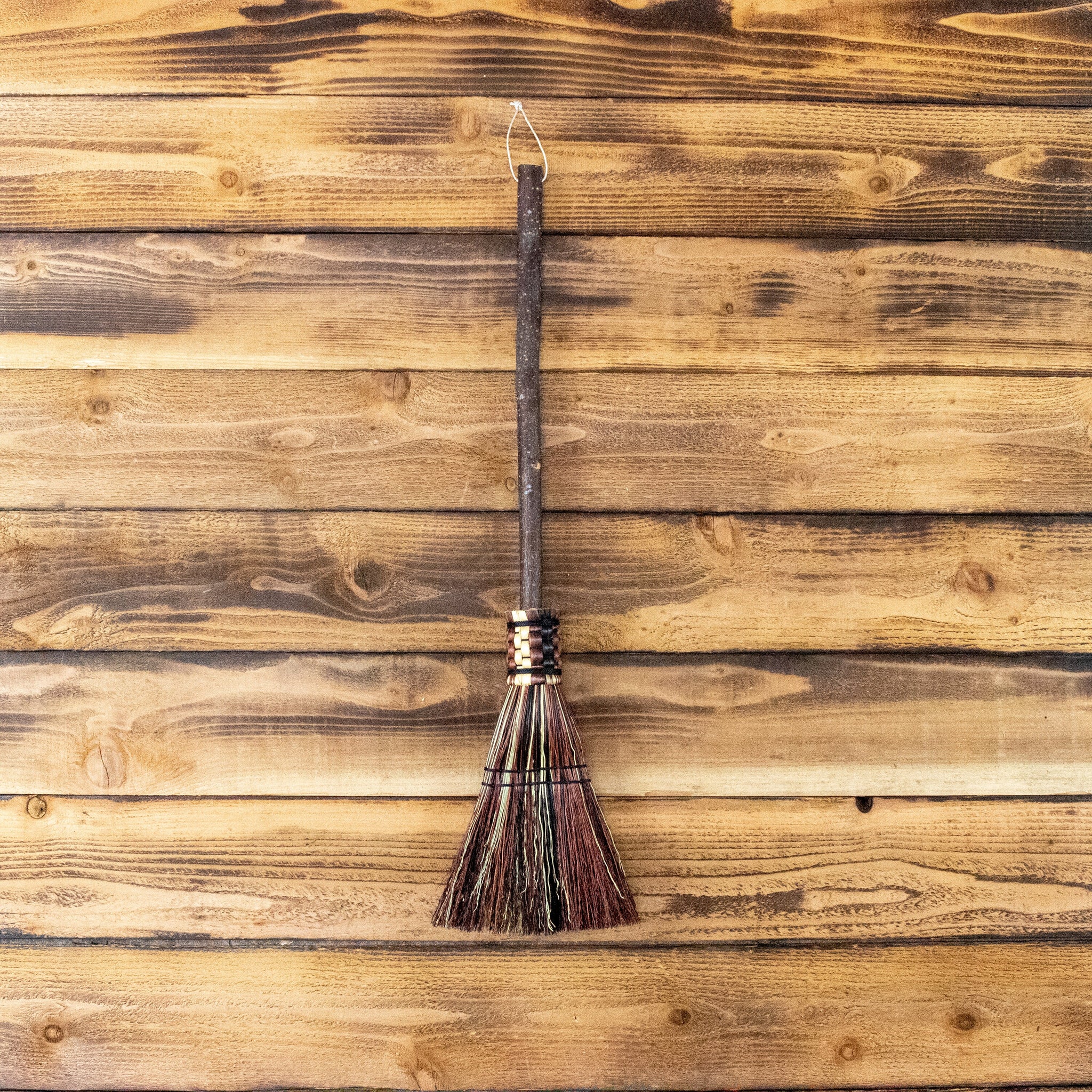 Hearth Broom - Brown Mixed - Fireplace Broom, Folk Art, Fire Pit, Decor, Traditional, Natural, Rustic, Wall Decor, Housewarming Gift