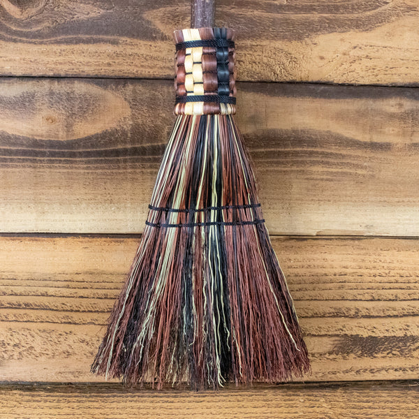 Hearth Broom - Brown Mixed - Fireplace Broom, Folk Art, Fire Pit, Decor, Traditional, Natural, Rustic, Wall Decor, Housewarming Gift