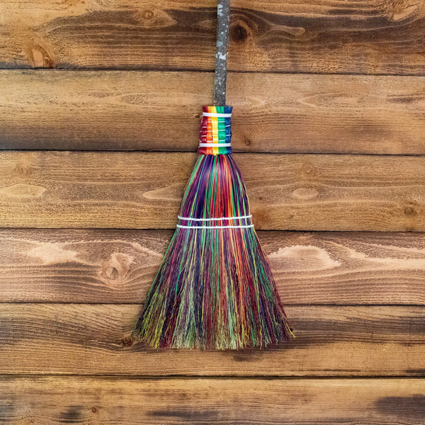 Kids Broom - Rainbow - Traditional, Rustic, Wall Decor, Broomstick, Halloween, Witch Costume