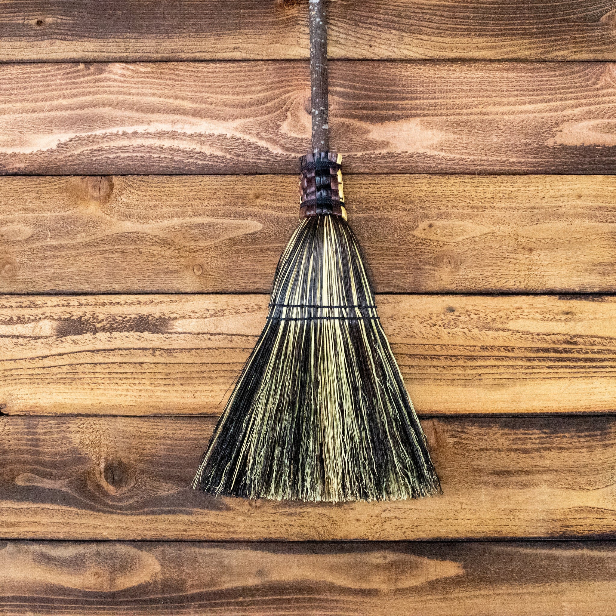 Kids Broom - Brown Mixed - Small - Childrens House Broom, Tent Broom, Functional Art, Rustic Wall Decor, Broomstick