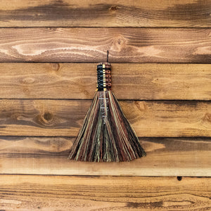 Hawk Tail Whisk Broom - Brown Mixed - Vintage, Handmade, Natural, Traditional, Rustic, Housewarming gift, Wedding gift, Home Decor